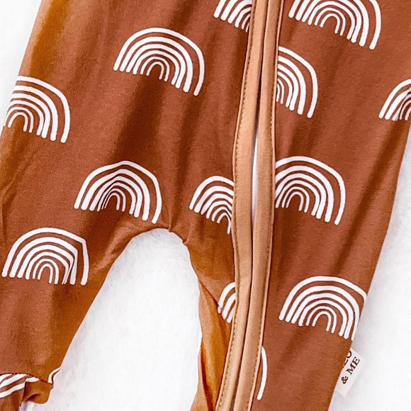 Infant Boys or Girls Boho Rainbow Bamboo Sleepers/Rompers | 2 Way Zipper - Picture 2 of 2